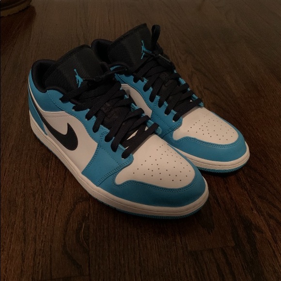 Dunks Nike Air Jordan 1 Low UNC White Blue Obsidian 553558-144 Men's 12.5 RARE. - Picture 3 of 5